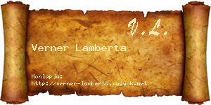 Verner Lamberta névjegykártya